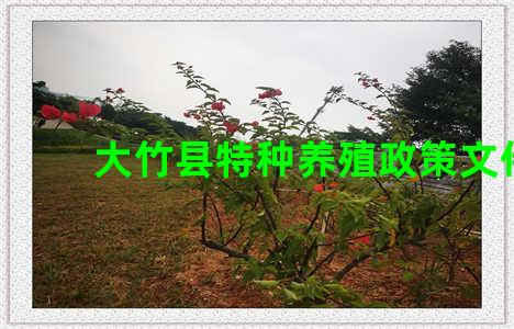 大竹县特种养殖政策文件