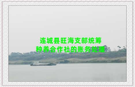 连城县旺海支部统筹种养合作社的账务处理
